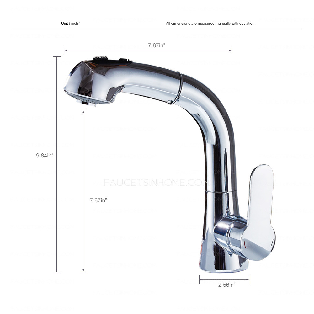 Electroplating Silver Pull Down Kitchen Sink Faucet Sprayer Two Water Out Mode 