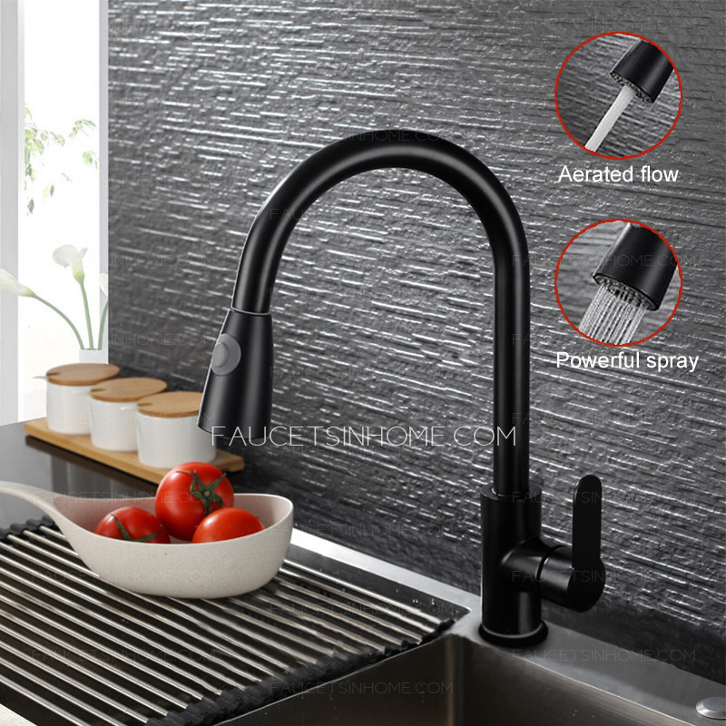 Oil Rubbed Bronze Stainless Steel Pull Down Kitchen Sink Faucet Commercial 