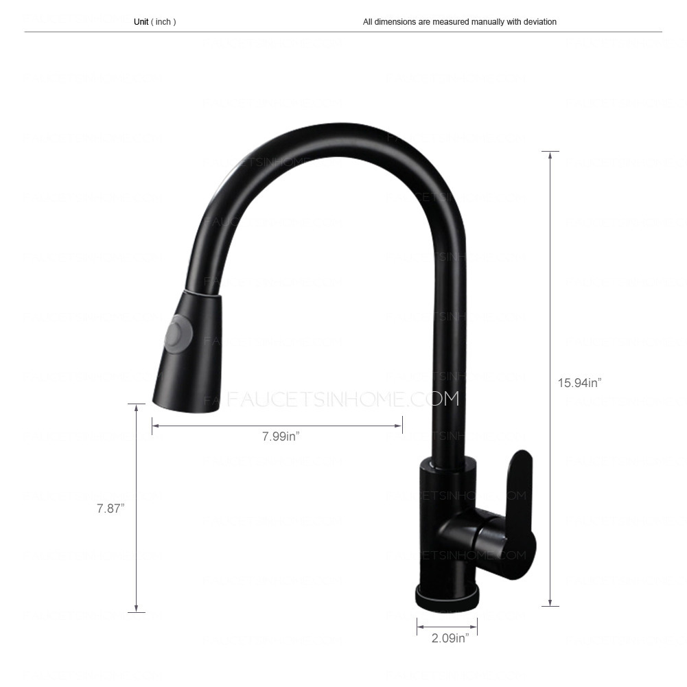 Oil Rubbed Bronze Stainless Steel Pull Down Kitchen Sink Faucet Commercial 