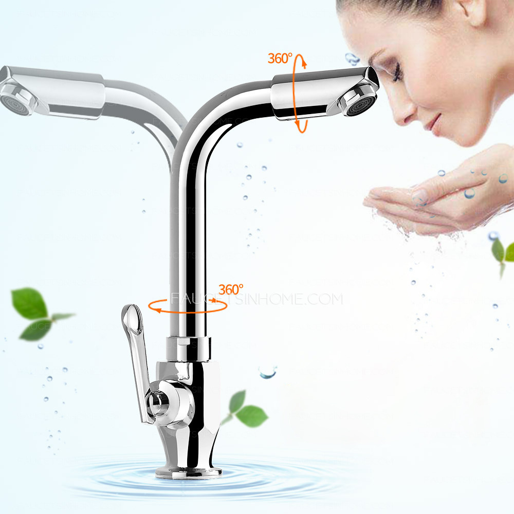 Cold Water Kitchen Sink Faucet Sliver Top Rated Commercial Modern