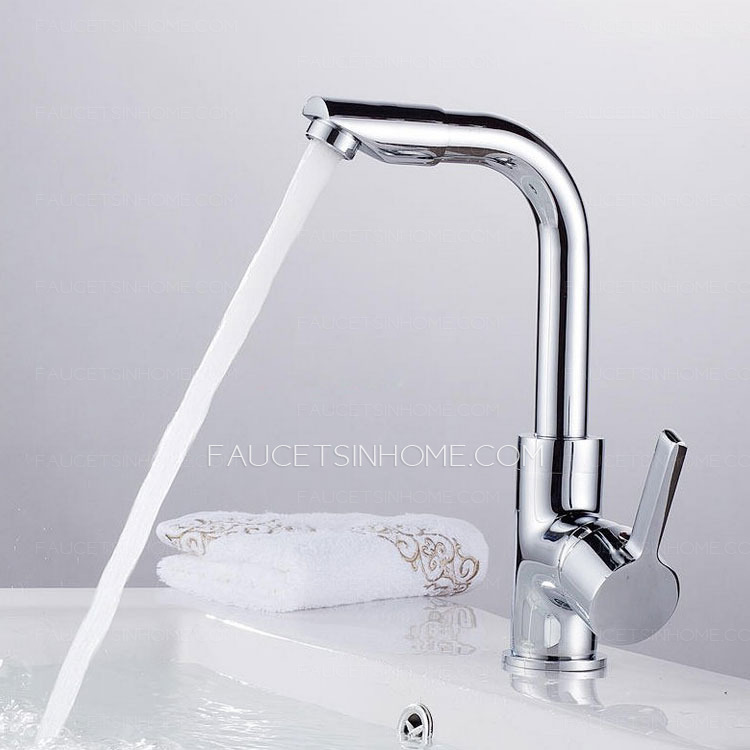Brass Chrome Sink Faucet For Bathroom Single Hole Handle Lever Water Saving
