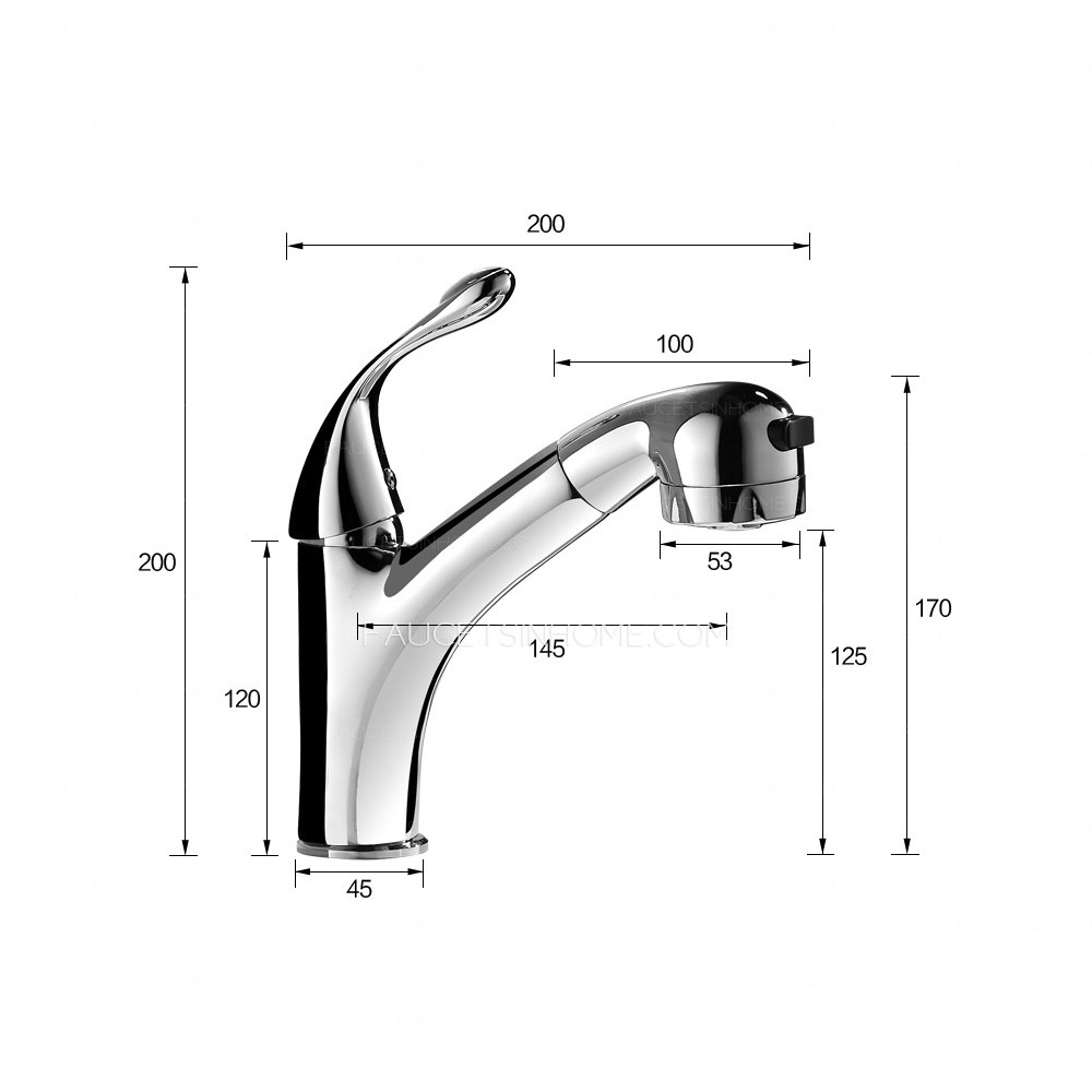 Chrome Pull Out Bathroom Sink Faucet Handle lever Single Hole Mixer Tap