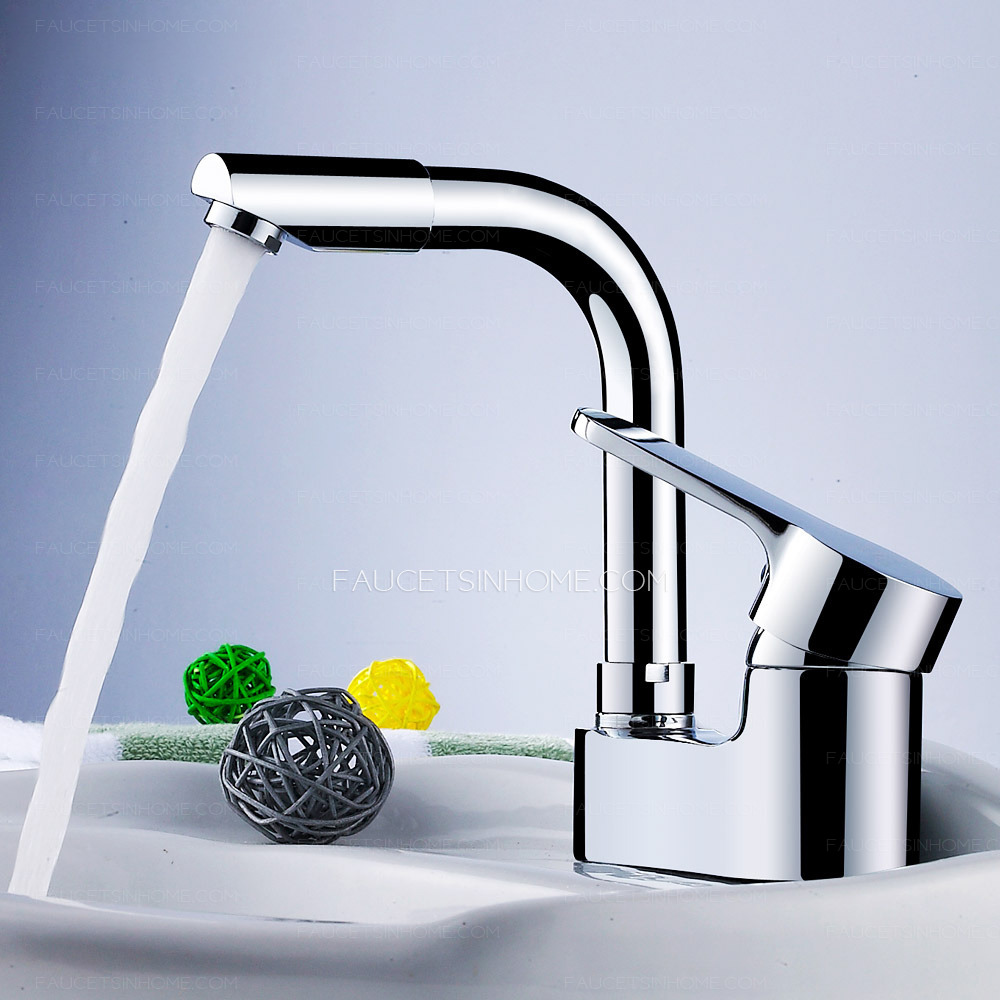 Chrome Bathroom Sink Faucet Sliver High End  Mixer Tap Modern Commercial