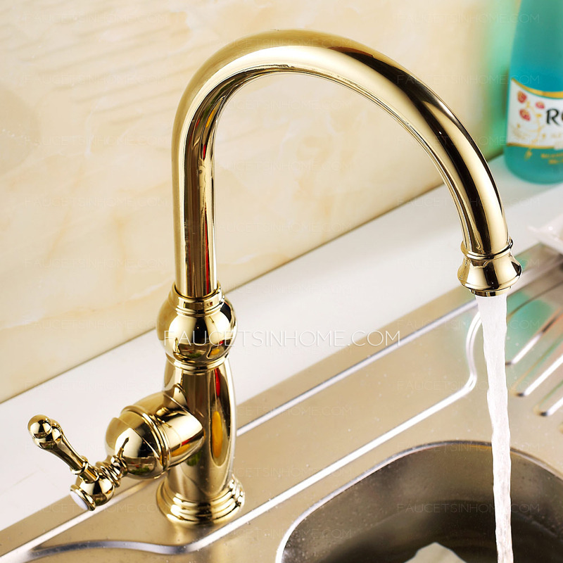 Gold Antique Kitchen Sink Faucet Luxury Mixer tap High end Single Handle 