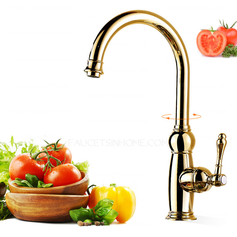 Gold Antique Kitchen Sink Faucet Luxury Mixer tap High end Single Handle 