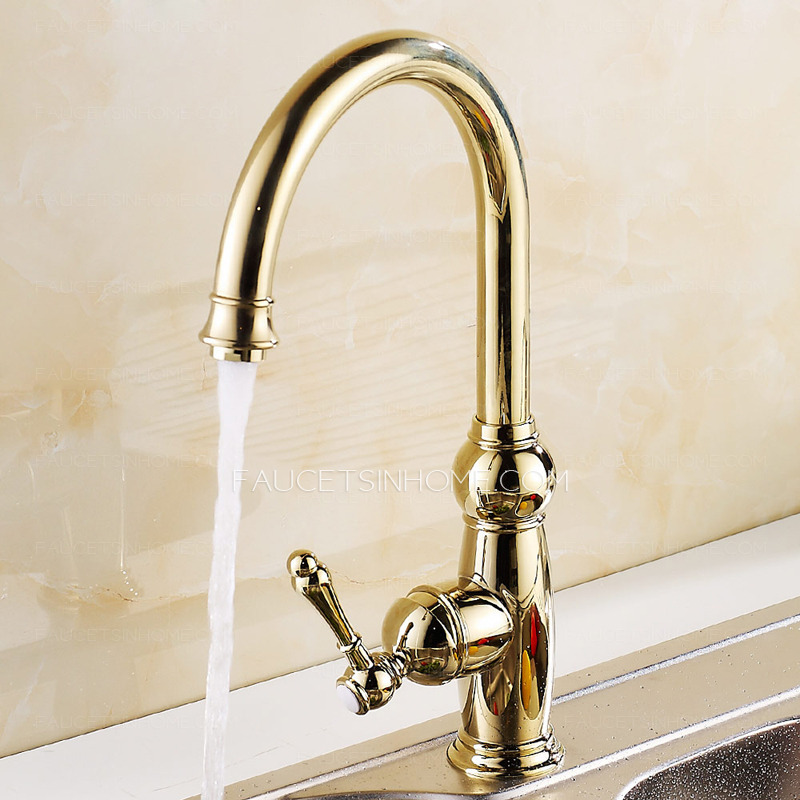 Gold Antique Kitchen Sink Faucet Luxury Mixer tap High end Single Handle 