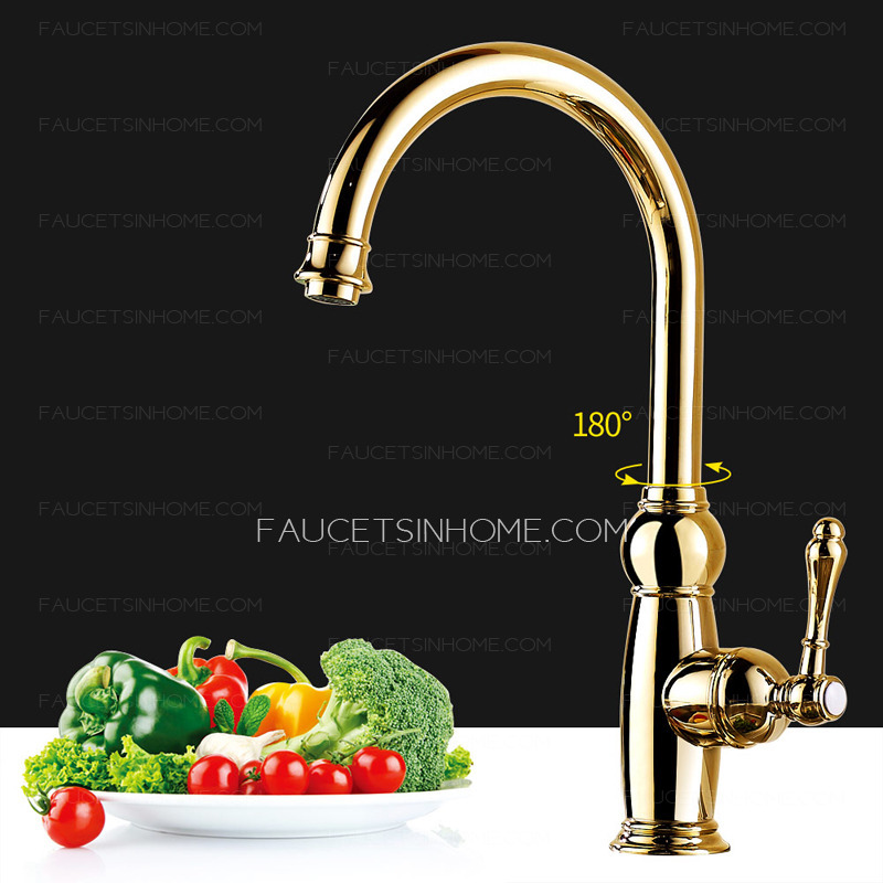 Gold Antique Kitchen Sink Faucet Luxury Mixer tap High end Single Handle 