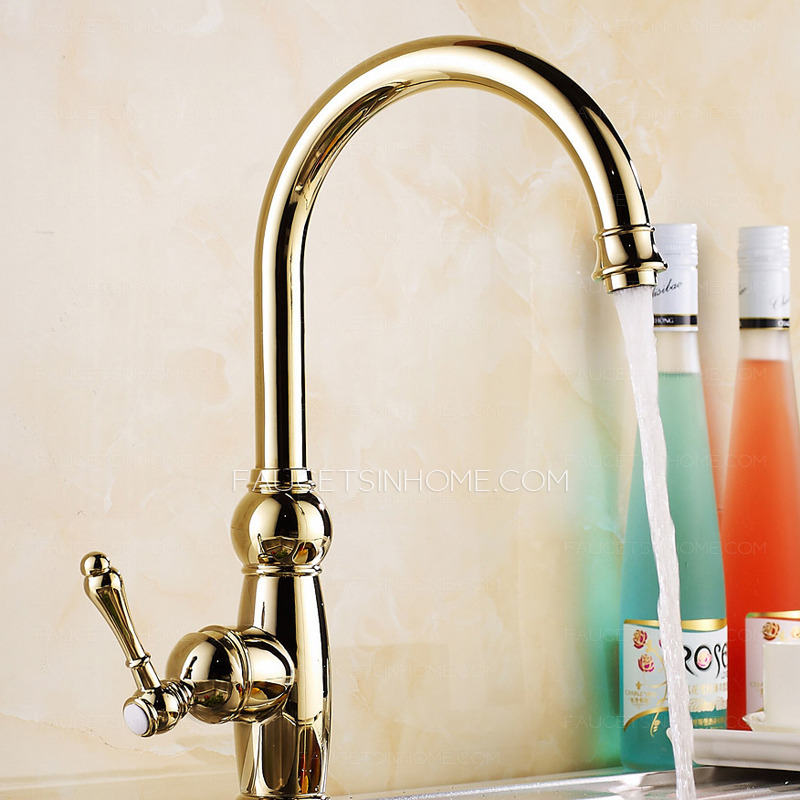 Gold Antique Kitchen Sink Faucet Luxury Mixer tap High end Single Handle 