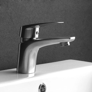 Stainless Steel Brushed Nicked Bathroom Sink Faucet Modern Commercial