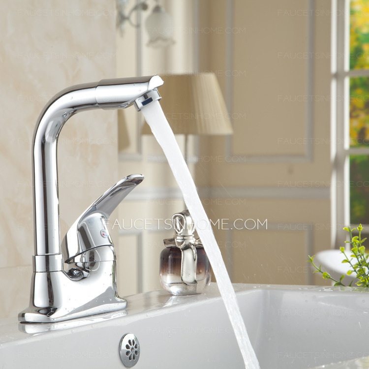 Best Chrome Bathroom Sink Faucet Mixer Tap Modern Two Hole Single Handle 