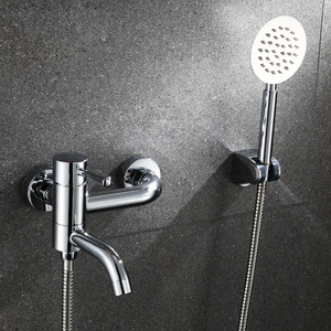 Chrome Sliver Shower Faucet kit Tub Laundry 8 Inch Shower Head Handheld Spray