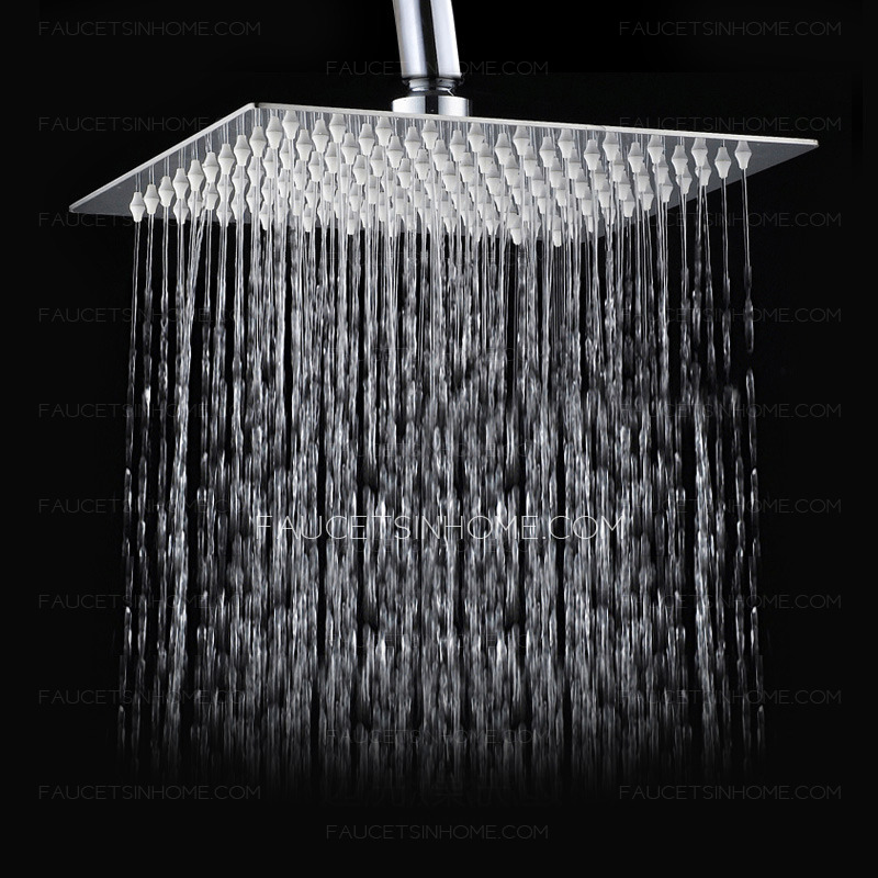 Square Chrome Shower Faucet Kit 8 Inch Shower Head Thermostatic Best