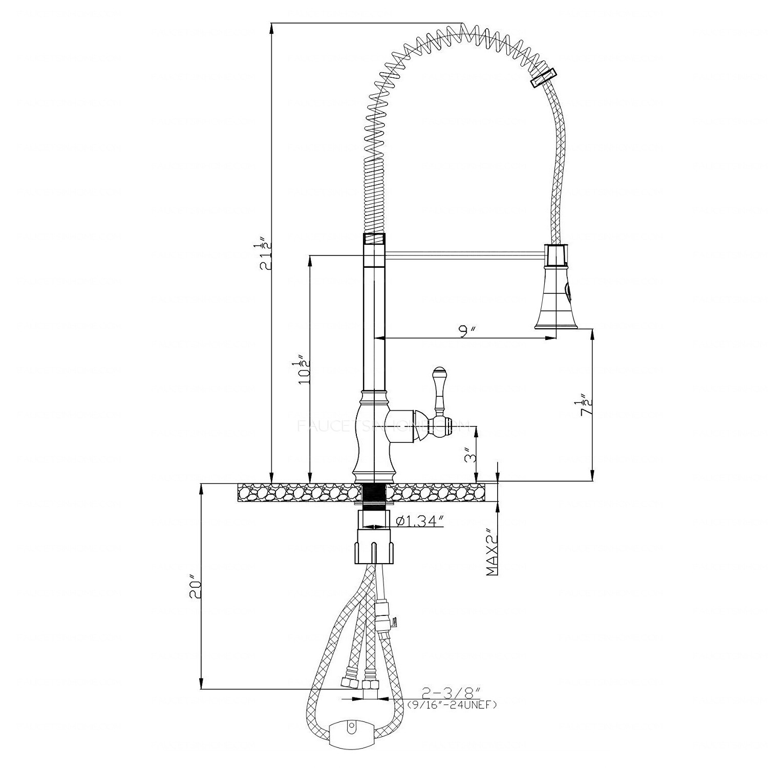 Matte Black  Chrome  Spring Pull Out Kitchen Faucet Black Handle Pull Out