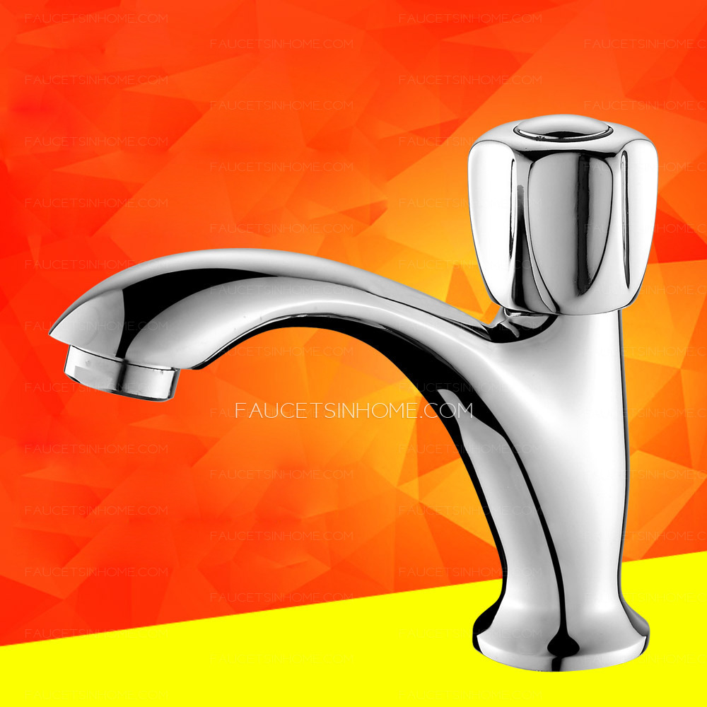 Chrome Cold Water Bathroom Sink Faucet Freeze Proof Basic Cool Commercial Tap 