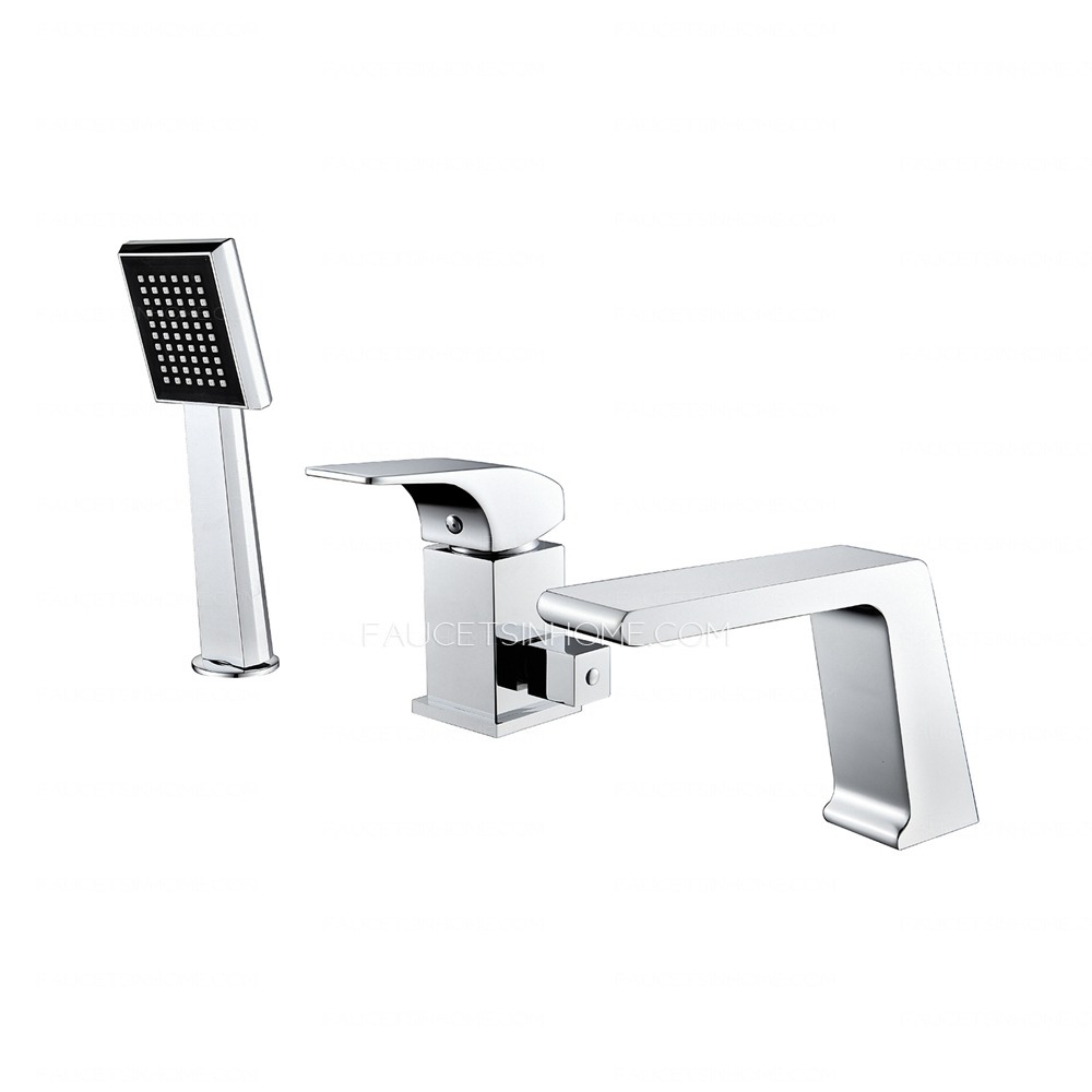 Square Electroplated Pull Out Bathroom Faucet Waterfall Commercial Tap
