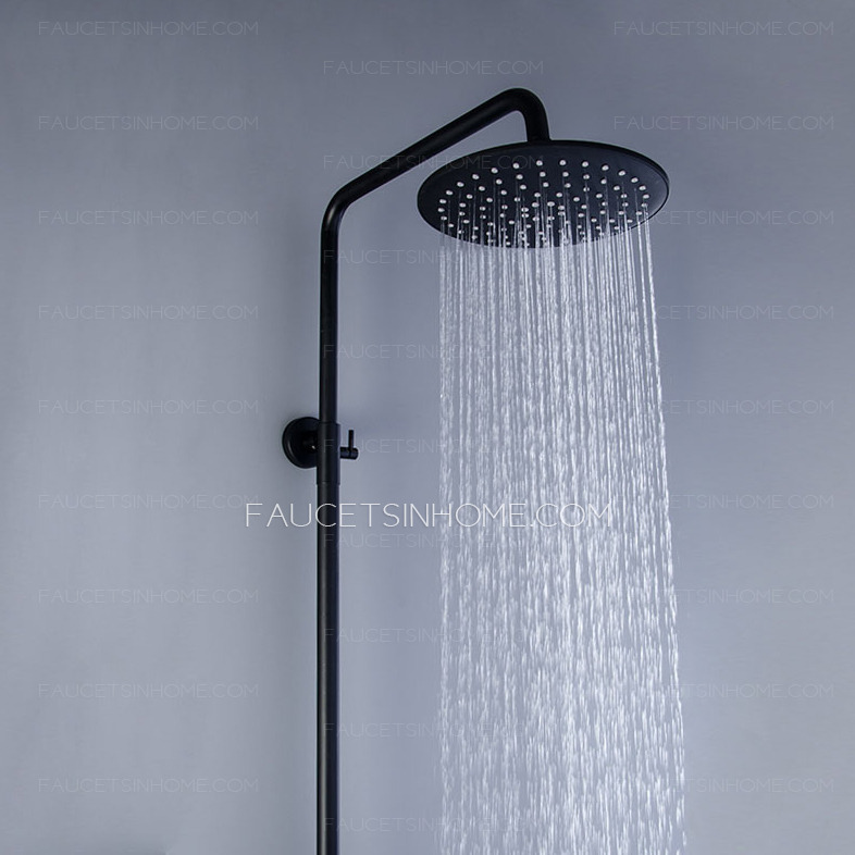 Matte Black Stainless Steel Shower Faucet Kit Bathtub 8 Inch Shower Head