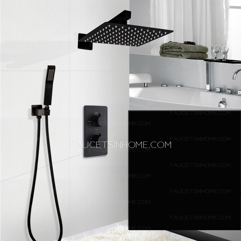 Matte Black Automatic Shower Fixture Thermostatic Modern Popular Top 
