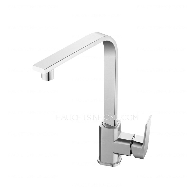 Stainless Steel Square Kitchen Sink Faucet 90 Degree Modern Designer 