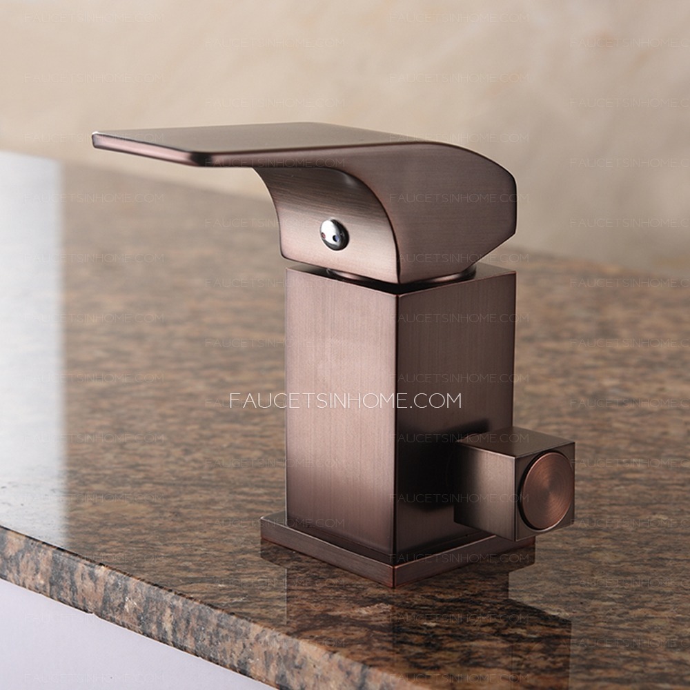 Best 3 Hole Oil Rubbed Bronze Black Waterfall Roman Bathtub Faucet