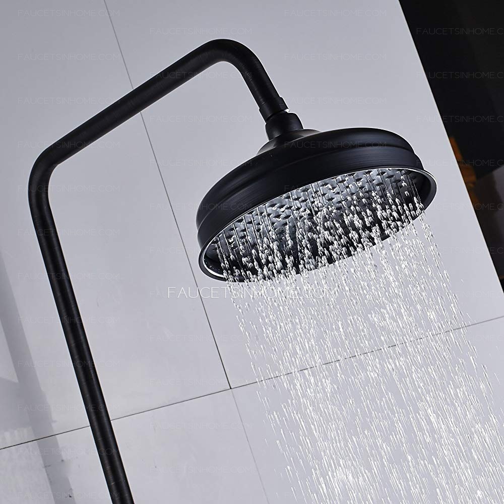 Luxury Matte Black Bronze Bathroom Shower Faucet Set Rain Shower Head 