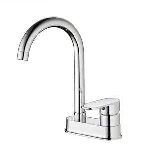 Discount Modern Centerset Gooseneck Kitchen Sink Faucet Two Hole