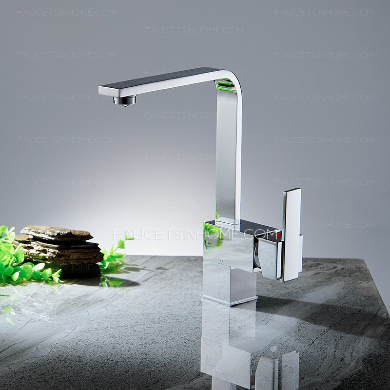 Contemporary Unique Hot And Cold Water Kitchen Sink Faucet Single Hole 