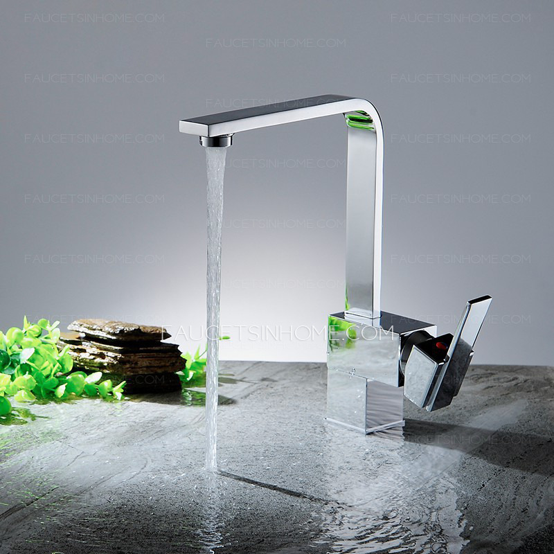 Contemporary Unique Hot And Cold Water Kitchen Sink Faucet Single Hole 