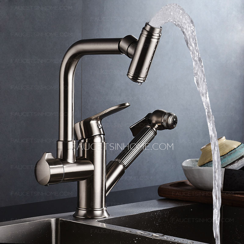 New Utility Pullout Kitchen Sink Faucet Stainless Steel Water Efficient