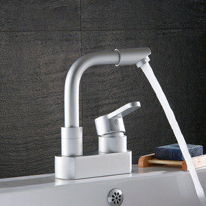 Contemporary 2 Hole Aluminum Bathroom Sink Faucet Single Handle