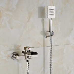 Contemporary Bathroom Handheld Shower Faucet Waterfall Bathtub