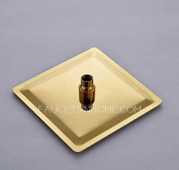 Modern Gold Wall Mounted Bathroom Rain Shower Faucet System Handheld