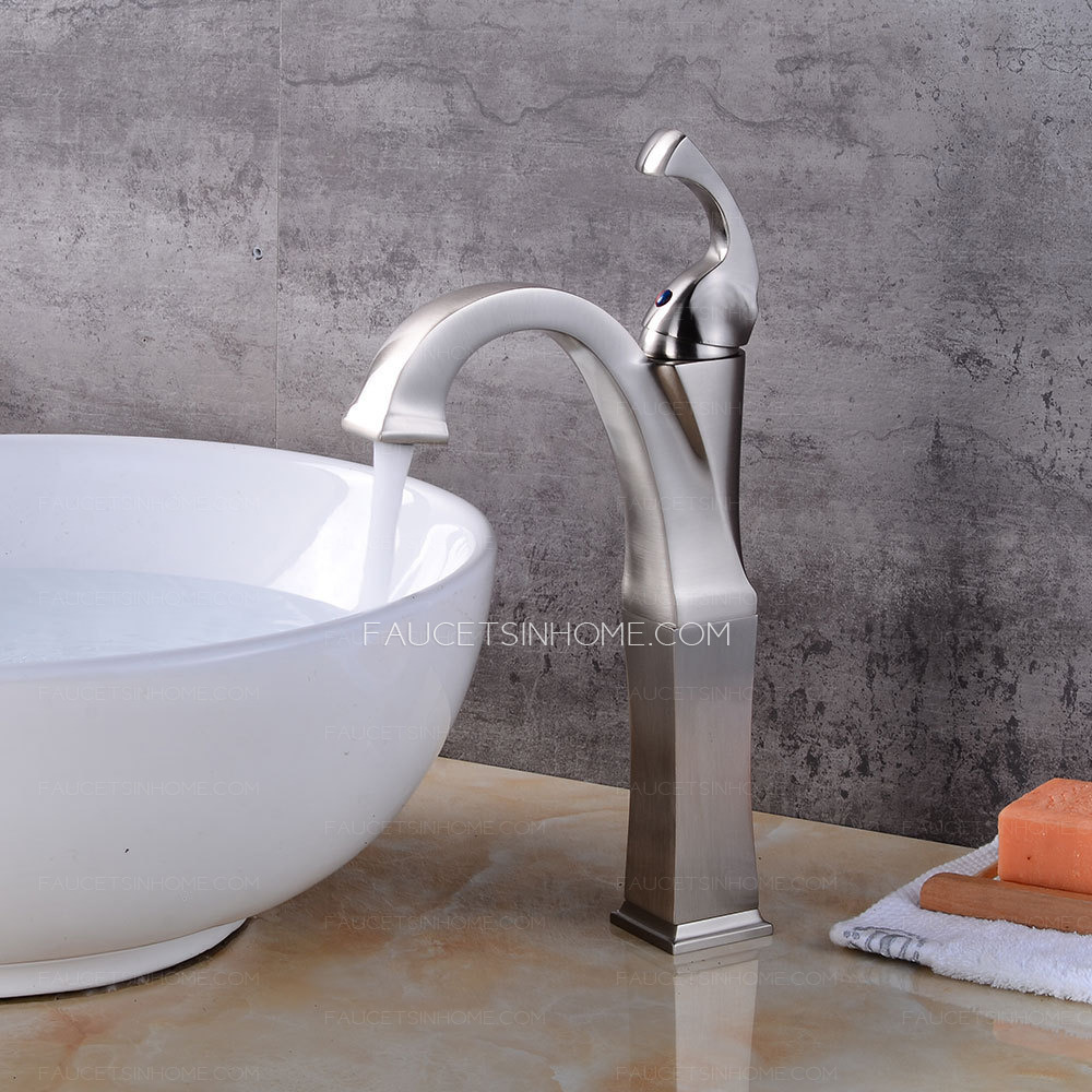 Luxury Bathroom Sink Faucet Brushed Hot And Cold Water Single Hole