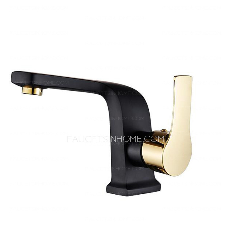 Contemporary Euro Matte Black Gold Bathroom Sink Faucet Designer