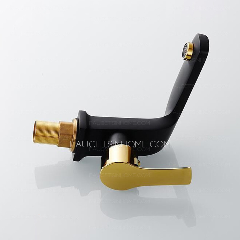 Contemporary Euro Matte Black Gold Bathroom Sink Faucet Designer