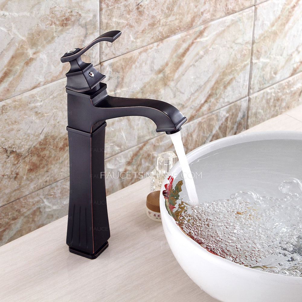 Matte Black Retro Square Bathroom Shower Tap Hot and Cold water Mixed