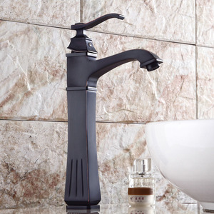 Matte Black Retro Square Bathroom Shower Tap Hot and Cold water Mixed