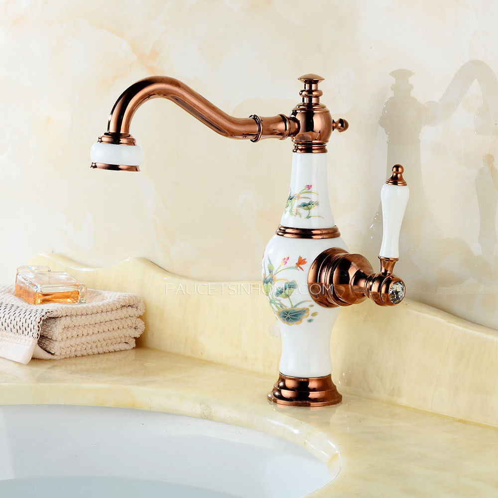 Luxury Single Hole Bathroom Faucet European Chic Polished Brass 