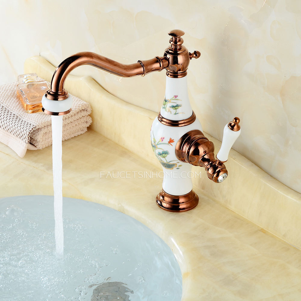 Luxury Single Hole Bathroom Faucet European Chic Polished Brass 