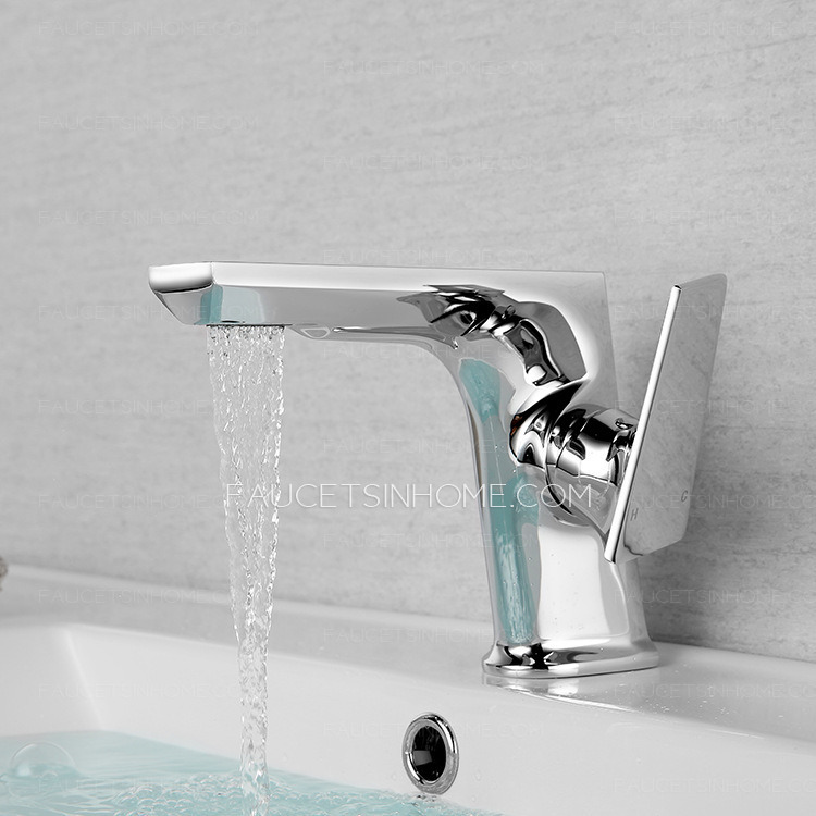 Brass Chrome Bathroom Sink Faucet Commercial High End Single Handle 