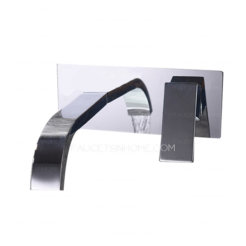 High End Wall Mounted Bathroom Vessel Sink Faucet Single Handle Square
