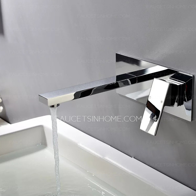 High End Wall Mounted Bathroom Vessel Sink Faucet Single Handle Square