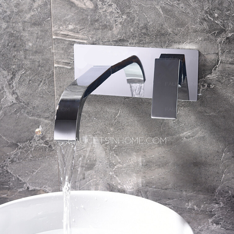 High End Wall Mounted Bathroom Vessel Sink Faucet Single Handle Square