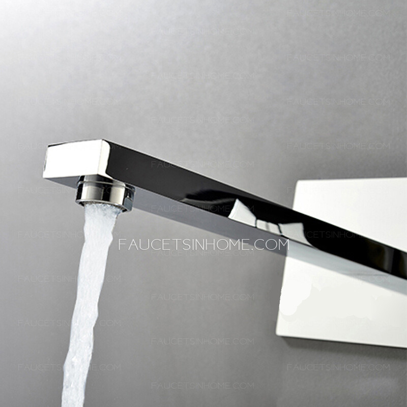 High End Wall Mounted Bathroom Vessel Sink Faucet Single Handle Square