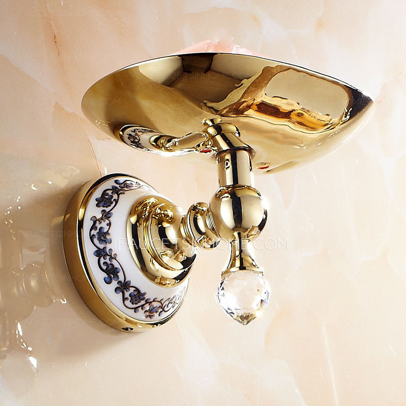 Gold Brass Bathroom Shower Metal Soap Dishes