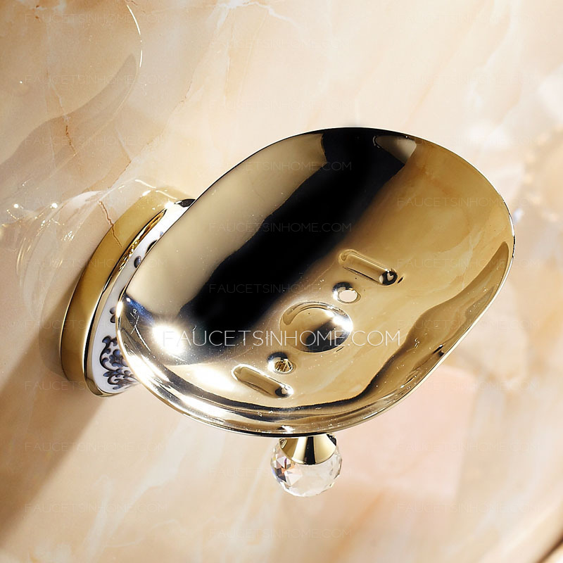 Gold Brass Bathroom Shower Metal Soap Dishes