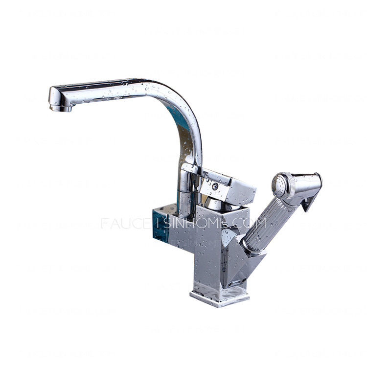 High End Pull Out Single Handle High Kitchen Sink faucet Tap With Sprayer