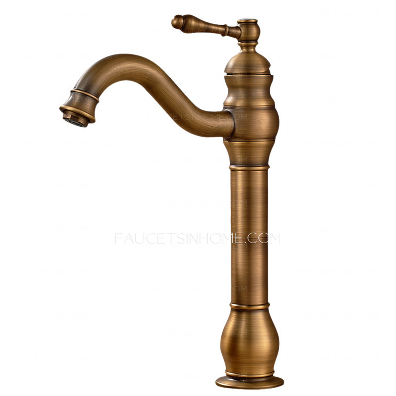 Brass Retro Single Hole Shower Sink Faucet Cold Water Mixer