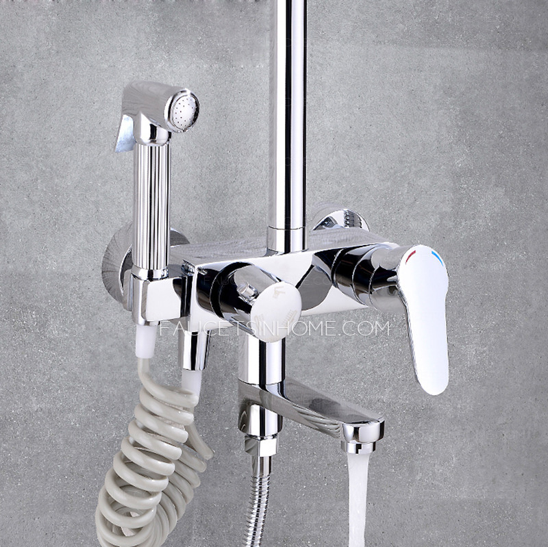 Square Shower Fixture Shower Head Exposed Single Handle High Quality