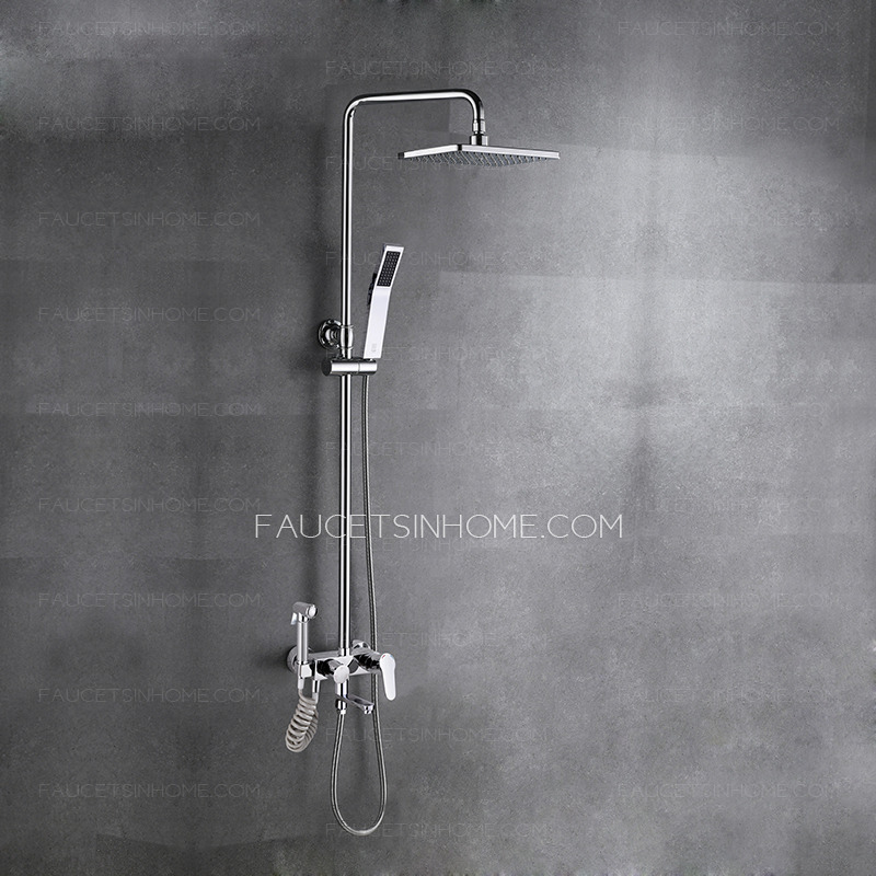 Square Shower Fixture Shower Head Exposed Single Handle High Quality