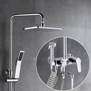 Square Shower Fixture Shower Head Exposed Single Handle High Quality